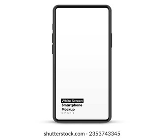 3D realistic high quality smartphone mockup with isolated background. Smart phone mockup collection. Device front view. 3D mobile phone with shadow on white background.