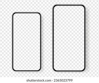 3D-realistisches, hochwertiges Smartphone mit einem isolierten Hintergrund. Smartphone-Kollektion prockup. Gerätevorderansicht. 3D-Handy mit Schatten auf weißem Hintergrund.