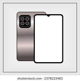 3D realistic high quality smartphone mockup with isolated background. Smart phone mockup collection. Device front view. 3D mobile phone with shadow on gray background.