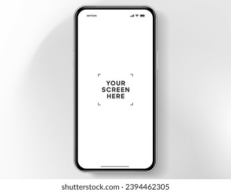 3D realistic high quality smartphone mockup with isolated background. Smart phone mockup collection. Device front view. 3D mobile phone with shadow on white background.