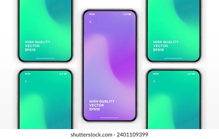 3D realistic high quality smartphone mockup with isolated background. Smart phone mockup collection. Device front view. 3D mobile phone with shadow on