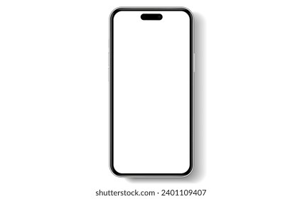 3D realistic high quality smartphone mockup with isolated background. Smart phone mockup collection. Device front view. 3D mobile phone with shadow on