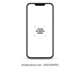 3D realistic high quality smartphone mockup with isolated background. Smart phone mockup collection. Device front view. 3D mobile phone with shadow on