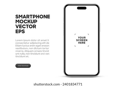 3D realistic high quality smartphone mockup with isolated background. Smart phone mockup collection. Device front view. 3D mobile phone with shadow on
