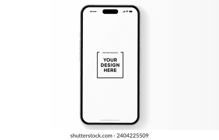 3D realistic high quality smartphone mockup with isolated background. Smart phone mockup collection. Device front view. 3D mobile phone with shadow on white background.