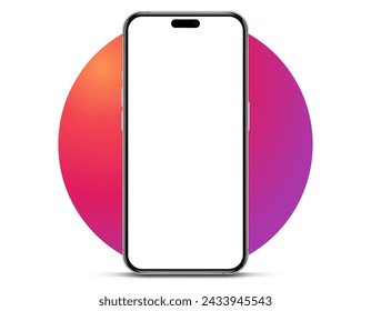 3D realistic high quality smartphone mockup with isolated background. Smart phone mockup collection. Device front view. 3D mobile phone with shadow on white background.