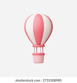 3d Realistic Hot air balloon icon vector illustration