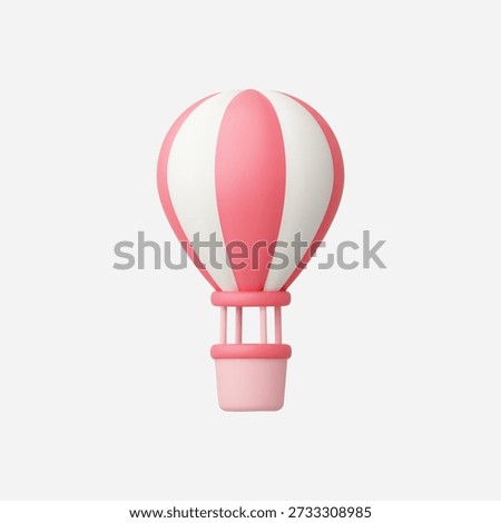 3d Realistic Hot air balloon icon vector illustration