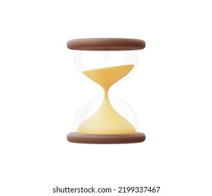 3d Realistic Hourglass Or Sandclock Icon Vector Illustration