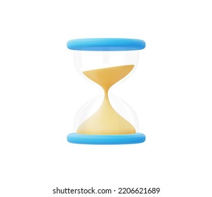 3d Realistic Hourglass Or Sandclock Icon Vector Illustration