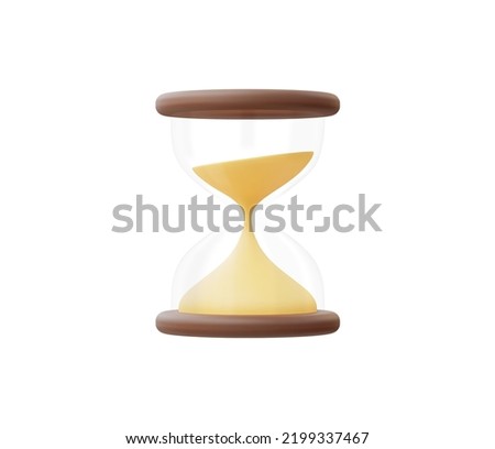 3d Realistic Hourglass or Sandclock icon vector Illustration