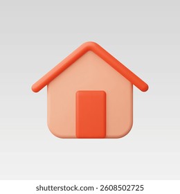 3d Realistic House Icon Vector Illustration