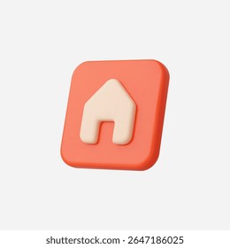 Ilustración vectorial de ícono de casa realista 3d