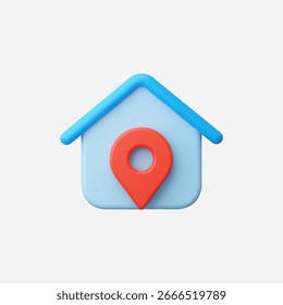3d Realistisches Haus Symbol, Vektorgrafik