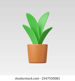 3d Realistic House plant vector illustration