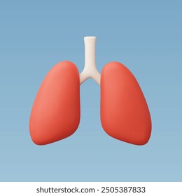 3d Realistische menschliche Lunge, Vektorgrafik.
