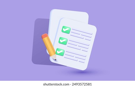 3d realistic icon white check clipboard task management todo new concept vector design.vector icon 3d illustration.