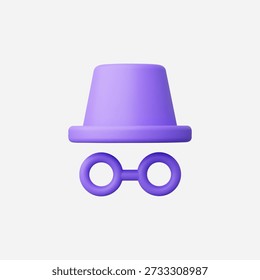 3d Realistic Incognito Mode icon vector illustration