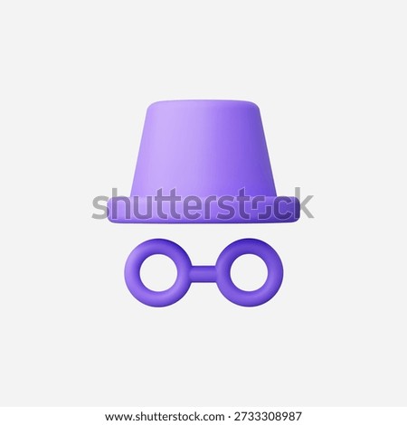 3d Realistic Incognito Mode icon vector illustration