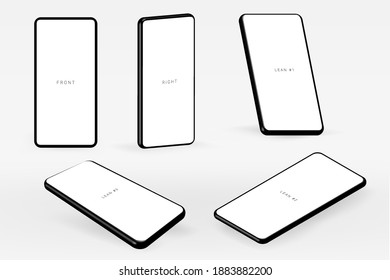 3D Realistic Isolated Mobile Screen Vector Template