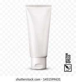 3d realistic isolated vector mock up tube, tooth paste, cosmetic cream