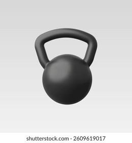 3d Realistic Kettlebell or dumbbell vector Illustration