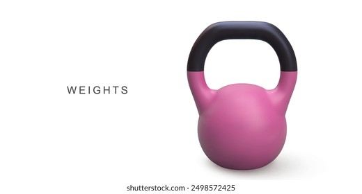 3d realistic Kettlebell. Vector illustration.