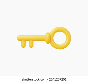 3d Realistic Key icon vector Illustration