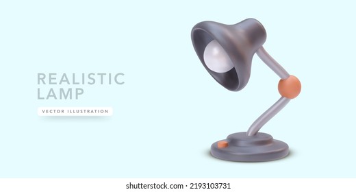 3d realistic lamp isolated on white background. Vector illustration 