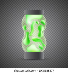3d realistic lava lamp isolated on transparent background. Vector illustration.