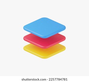 3d Realistic Layers icon vector illustration.