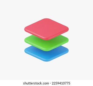 3d Realistic Layers icon vector illustration.