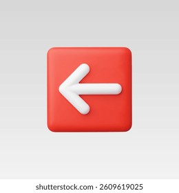3d Realistic Left Arrow icon Vector illustration