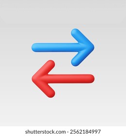 3d Realistic Left Right Direction icon vector illustration