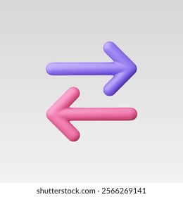 3d Realistic Left Right Direction icon vector illustration