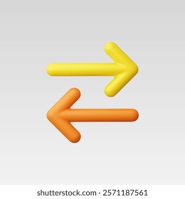 3d Realistic Left Right Direction icon vector illustration