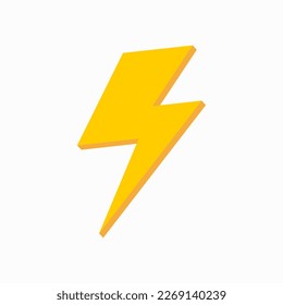 3d Realistic Lightning bolt design Vector icon illustration