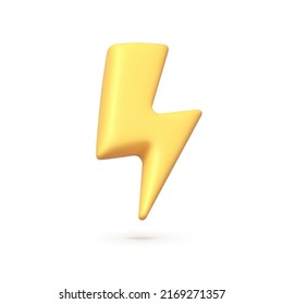 3d realistic lightning bolt vector illustration. Bolt 3d, great design for any purposes. Vector isolated illustration