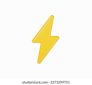 3d Realistic Lightning bolt Vector illustration