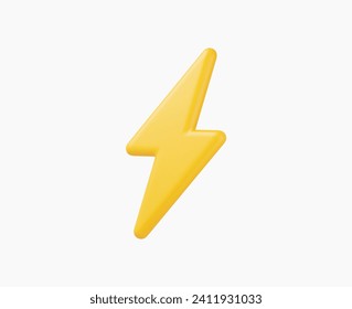 3d Realistic Lightning bolt Vector illustration