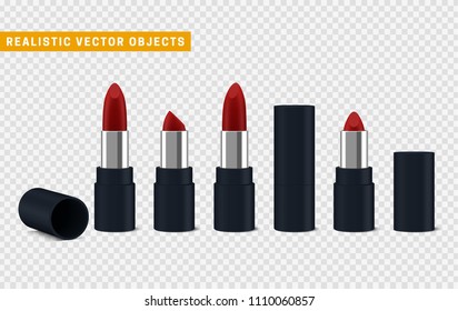 3D realistic lipstick open isolated on a transparent background