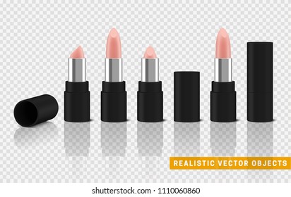 3D realistic lipstick open isolated on a transparent background