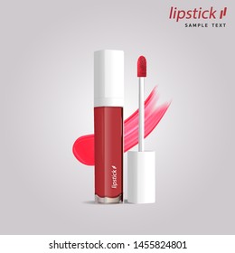 3d realistic lipstick tube template packaging