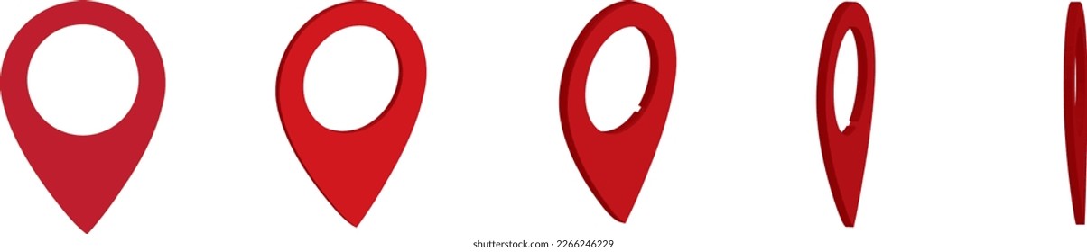 3D Mapa de ubicación realista de la posición de la clavija marcadores de puntero gps ilustración vectorial para el destino.