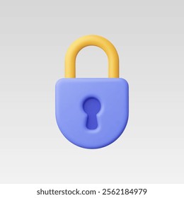 3d Realistic Locked Padlock vector illustration