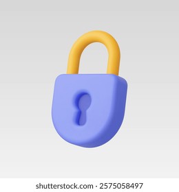 3d Realistic Locked Padlock vector illustration