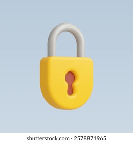 3d Realistic Locked Padlock vector illustration