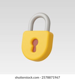 3d Realistic Locked Padlock vector illustration