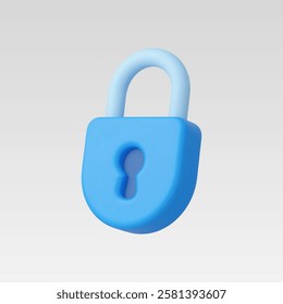 3d Realistic Locked Padlock vector illustration