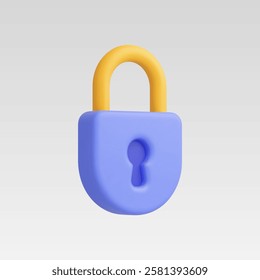 3d Realistic Locked Padlock vector illustration
